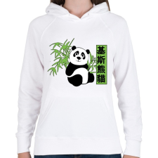 PRINTFASHION kis panda - Női kapucnis pulóver - Fehér női pulóver, kardigán