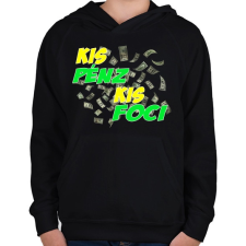 PRINTFASHION Kis Pénz Kis Foci - Gyerek kapucnis pulóver - Fekete gyerek pulóver, kardigán