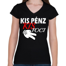 PRINTFASHION Kis Pénz... - Női V-nyakú póló - Fekete