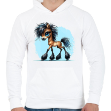 PRINTFASHION Kiscsikó - Férfi kapucnis pulóver - Fehér férfi pulóver, kardigán