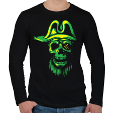 PRINTFASHION Kísértet kalóz - Férfi hosszú ujjú póló - Fekete férfi póló