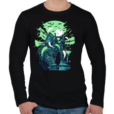 PRINTFASHION Kísértetház - Férfi hosszú ujjú póló - Fekete