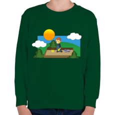PRINTFASHION kisfiú - Gyerek pulóver - Sötétzöld