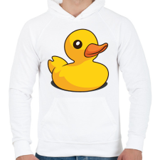 PRINTFASHION Kiskacsa  - Férfi kapucnis pulóver - Fehér férfi pulóver, kardigán