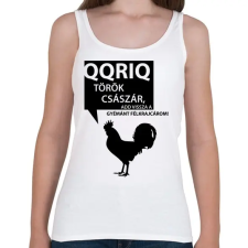 PRINTFASHION kiskakas-black - Női atléta - Fehér női trikó