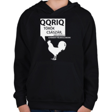 PRINTFASHION kiskakas-white - Gyerek kapucnis pulóver - Fekete gyerek pulóver, kardigán