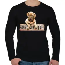 PRINTFASHION kiskutya - Férfi hosszú ujjú póló - Fekete férfi póló
