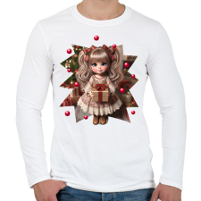 PRINTFASHION Kislány ajándékkal - Férfi hosszú ujjú póló - Fehér férfi póló