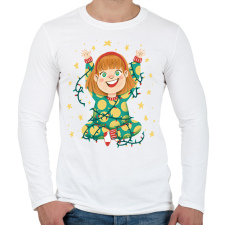 PRINTFASHION Kislány égősorral - Férfi hosszú ujjú póló - Fehér férfi póló