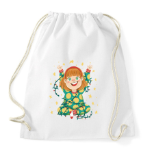 PRINTFASHION Kislány égősorral - Sportzsák, Tornazsák - Fehér tornazsák