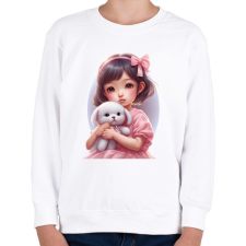 PRINTFASHION Kislány - Gyerek pulóver - Fehér gyerek pulóver, kardigán