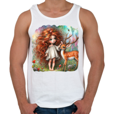 PRINTFASHION Kislány őzikével - Férfi atléta - Fehér