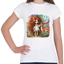 PRINTFASHION Kislány őzikével - Női póló - Fehér női póló