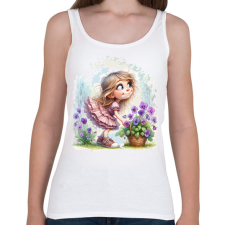 PRINTFASHION Kislány tavaszi ibolyával - Női atléta - Fehér női trikó