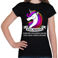 PRINTFASHION Kislányom unikornis - Női póló - Fekete