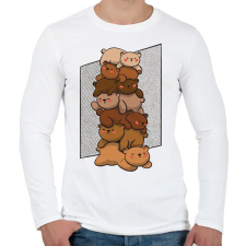 PRINTFASHION Kismackók - Férfi hosszú ujjú póló - Fehér férfi póló