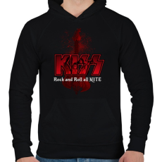 PRINTFASHION kiss band - Férfi kapucnis pulóver - Fekete