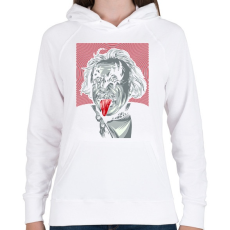 PRINTFASHION KISS: Einstein - Női kapucnis pulóver - Fehér