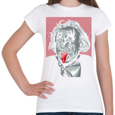 PRINTFASHION KISS: Einstein - Női póló - Fehér