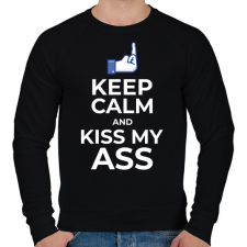 PRINTFASHION KISS MY ASS - Férfi pulóver - Fekete férfi pulóver, kardigán