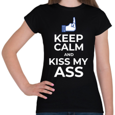 PRINTFASHION KISS MY ASS - Női póló - Fekete női póló