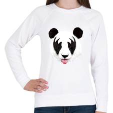 PRINTFASHION Kiss of a panda - Női pulóver - Fehér női pulóver, kardigán