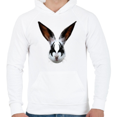 PRINTFASHION Kiss of a rabbit - Férfi kapucnis pulóver - Fehér