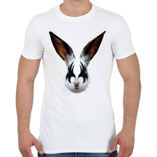 PRINTFASHION Kiss of a rabbit - Férfi póló - Fehér férfi póló