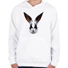 PRINTFASHION Kiss of a rabbit - Gyerek kapucnis pulóver - Fehér gyerek pulóver, kardigán