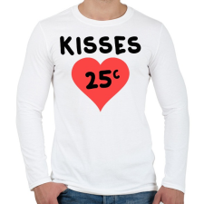 PRINTFASHION kisses - Férfi hosszú ujjú póló - Fehér férfi póló