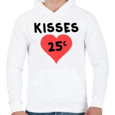 PRINTFASHION kisses - Férfi kapucnis pulóver - Fehér férfi pulóver, kardigán