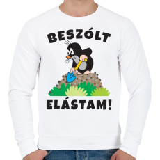 PRINTFASHION Kisvakond - Beszólt elástam! - Férfi pulóver - Fehér