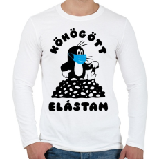 PRINTFASHION Kisvakond - Köhögött elástam! - Férfi hosszú ujjú póló - Fehér