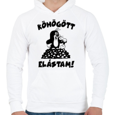 PRINTFASHION Kisvakond - köhögött, elástam! - Férfi kapucnis pulóver - Fehér férfi pulóver, kardigán