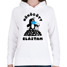 PRINTFASHION Kisvakond - Köhögött elástam! - Női kapucnis pulóver - Fehér