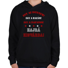 PRINTFASHION Kisvárda - Gyerek kapucnis pulóver - Fekete gyerek pulóver, kardigán