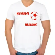 PRINTFASHION Kisvárdai drukker - Férfi V-nyakú póló - Fehér férfi póló