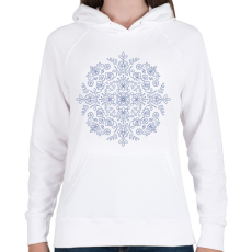 PRINTFASHION Kiszínezhető magyaros minta - Női kapucnis pulóver - Fehér