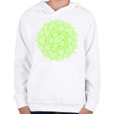PRINTFASHION Kiszínezhető mandala minta - Gyerek kapucnis pulóver - Fehér