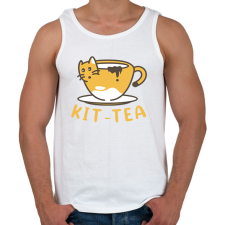 PRINTFASHION Kit-tea - Férfi atléta - Fehér atléta, trikó