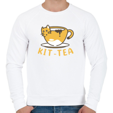 PRINTFASHION Kit-tea - Férfi pulóver - Fehér