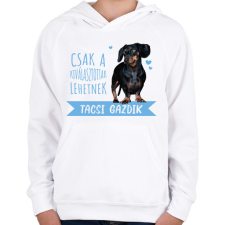 PRINTFASHION Kiválasztott tacsi gazdi - Gyerek kapucnis pulóver - Fehér gyerek pulóver, kardigán