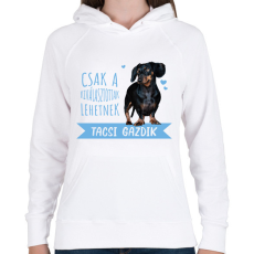 PRINTFASHION Kiválasztott tacsi gazdi - Női kapucnis pulóver - Fehér