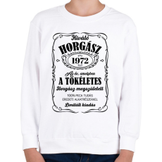 PRINTFASHION Kiváló horgász - Évszámmal (fekete) - Gyerek pulóver - Fehér