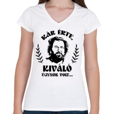 PRINTFASHION Kiváló ügynök volt... - Női V-nyakú póló - Fehér