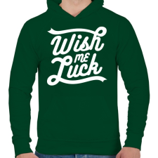 PRINTFASHION Kívánj szerencsét - Férfi kapucnis pulóver - Sötétzöld férfi pulóver, kardigán