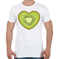 PRINTFASHION Kiwi szív - Férfi póló - Fehér