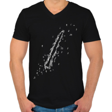 PRINTFASHION Klarinét - Férfi V-nyakú póló - Fekete
