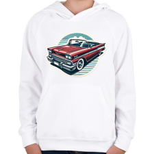 PRINTFASHION Klasszikus Autó - Gyerek kapucnis pulóver - Fehér gyerek pulóver, kardigán