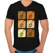 PRINTFASHION Klasszikus gitárok - Férfi V-nyakú póló - Fekete férfi póló
